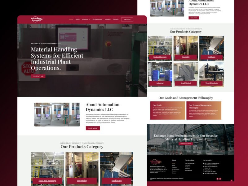 Automation Dynamics LLC website design by Softliro