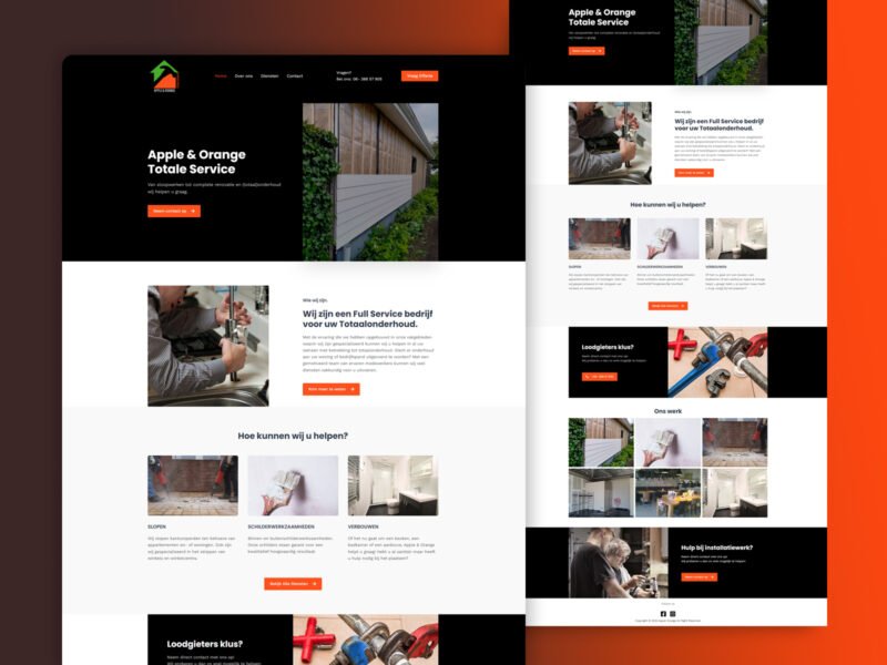 Apple & Orange Totale Service website design by Softliro