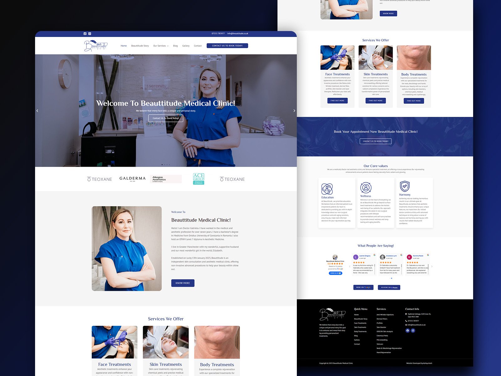 Beauttitude Medical Clinic website design by Softliro