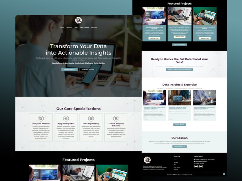 DataQueryLab website design by Softliro
