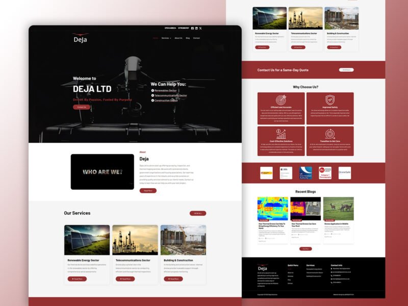 Deja Ltd website design by Softliro