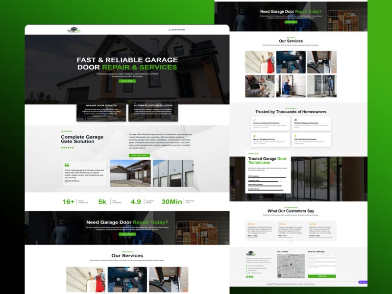 Garage Wise Nashville website design by Softliro