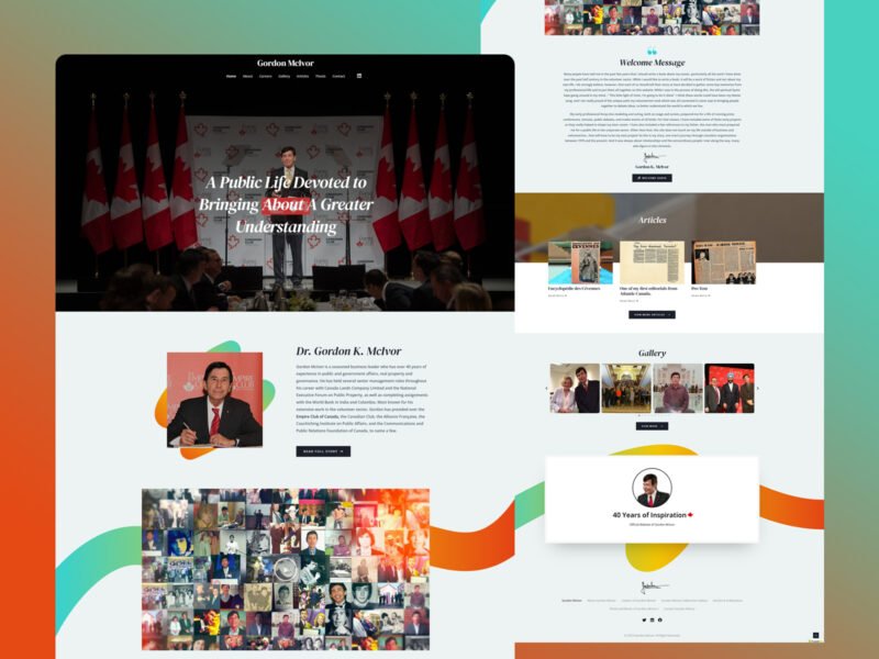 Dr. Gordon K. McIvor website design by Softliro