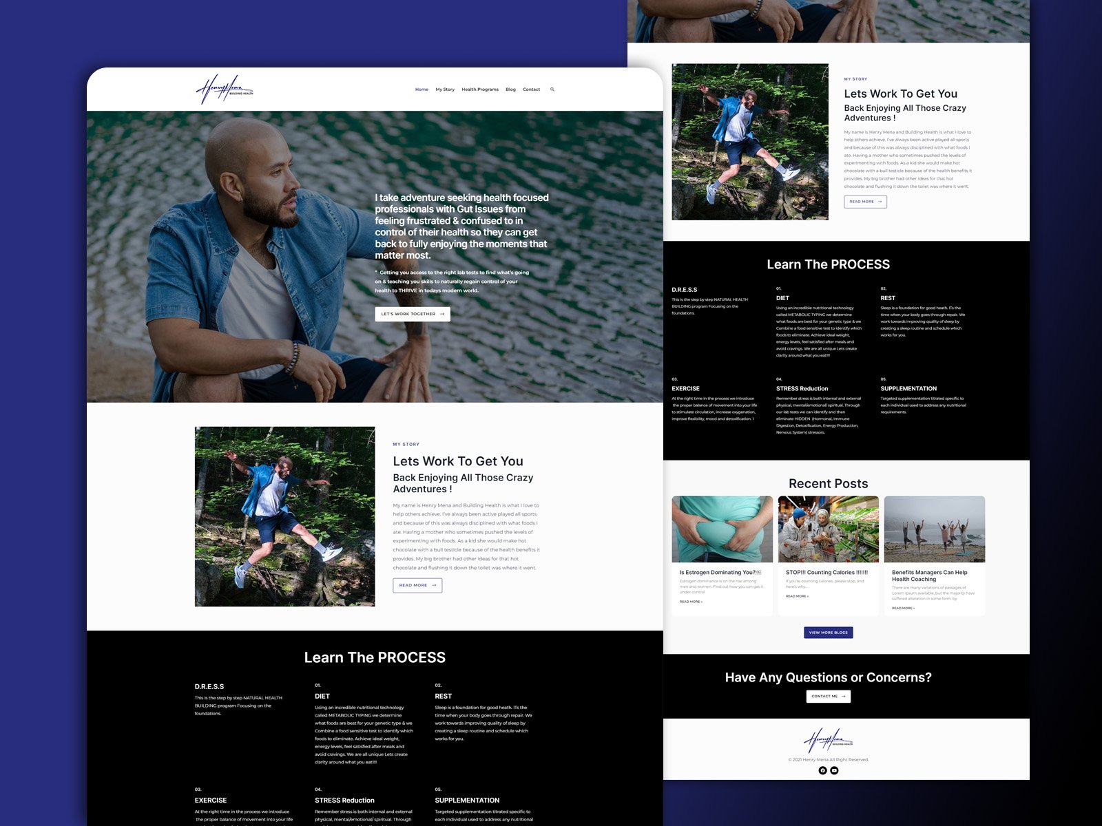 Henry Mena website design by Softliro