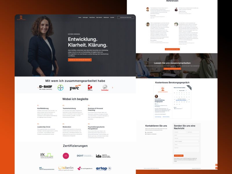 Kathrin Swoboda website design by Softliro