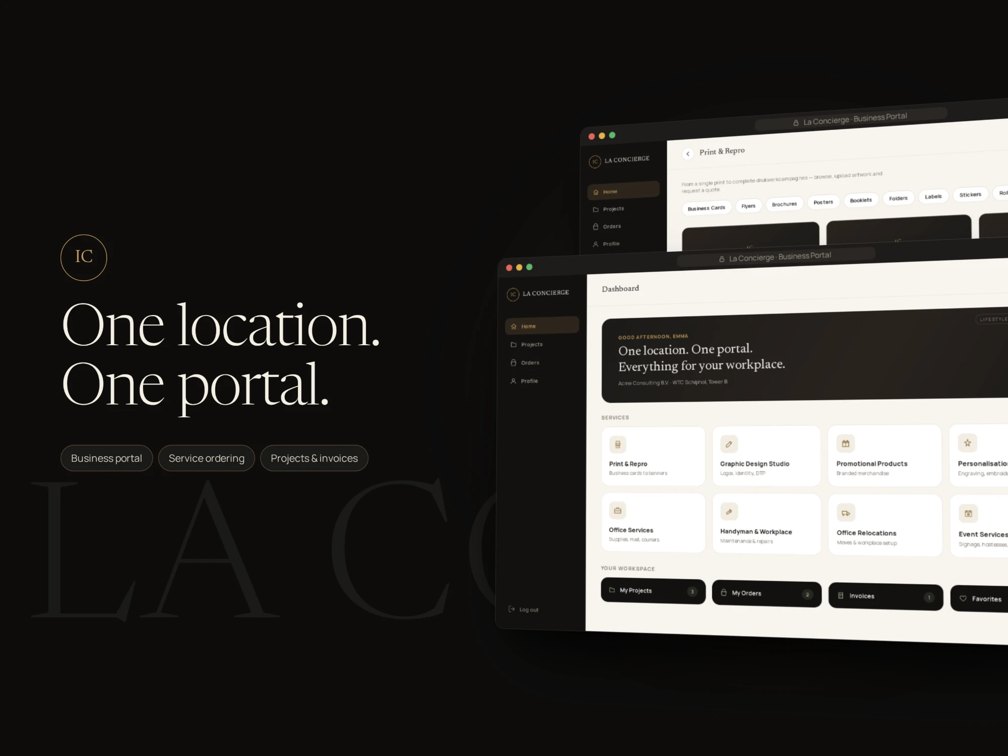 La Concierge business portal: one location, one portal