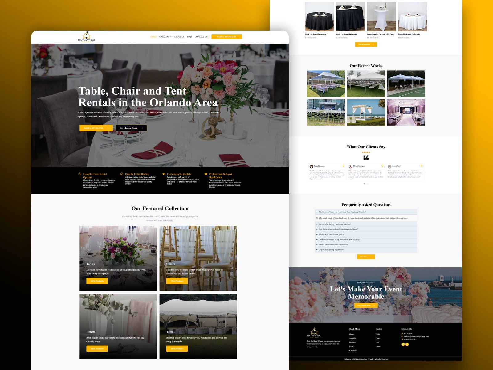 Rent Anything Orlando website design by Softliro