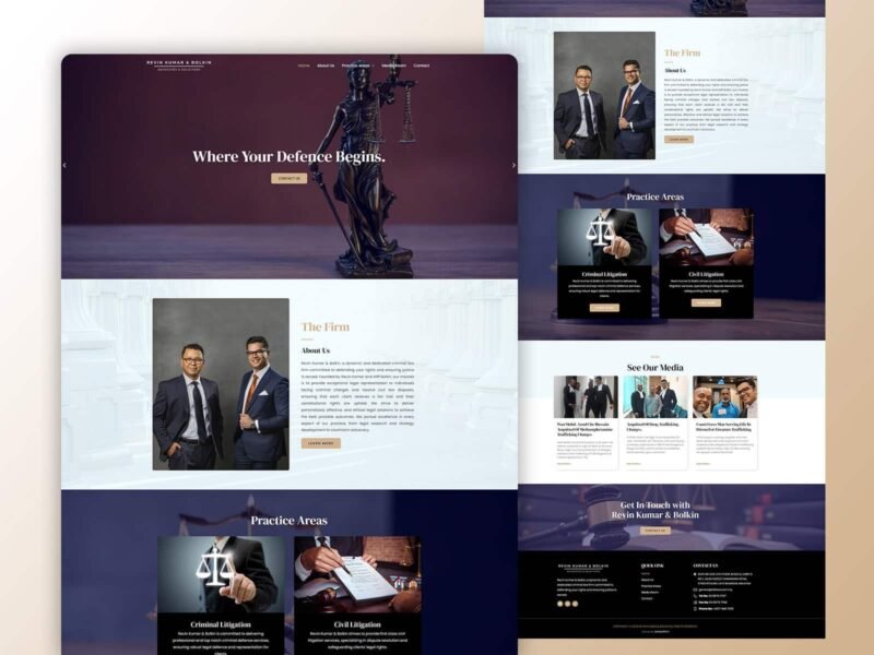 RKB Law attorney website design by Softliro