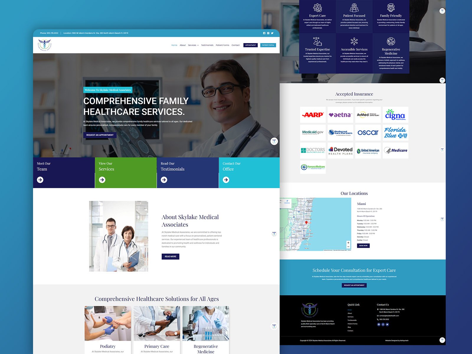 Skylake Medical Associates website design by Softliro