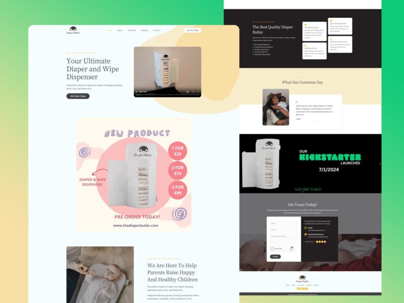 The Diaper Butler website design by Softliro