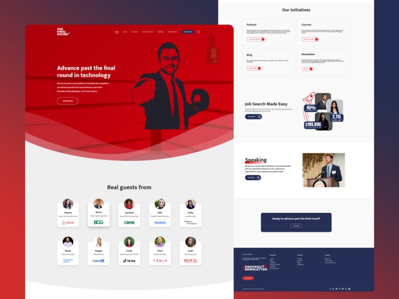 The Final Round website design by Softliro
