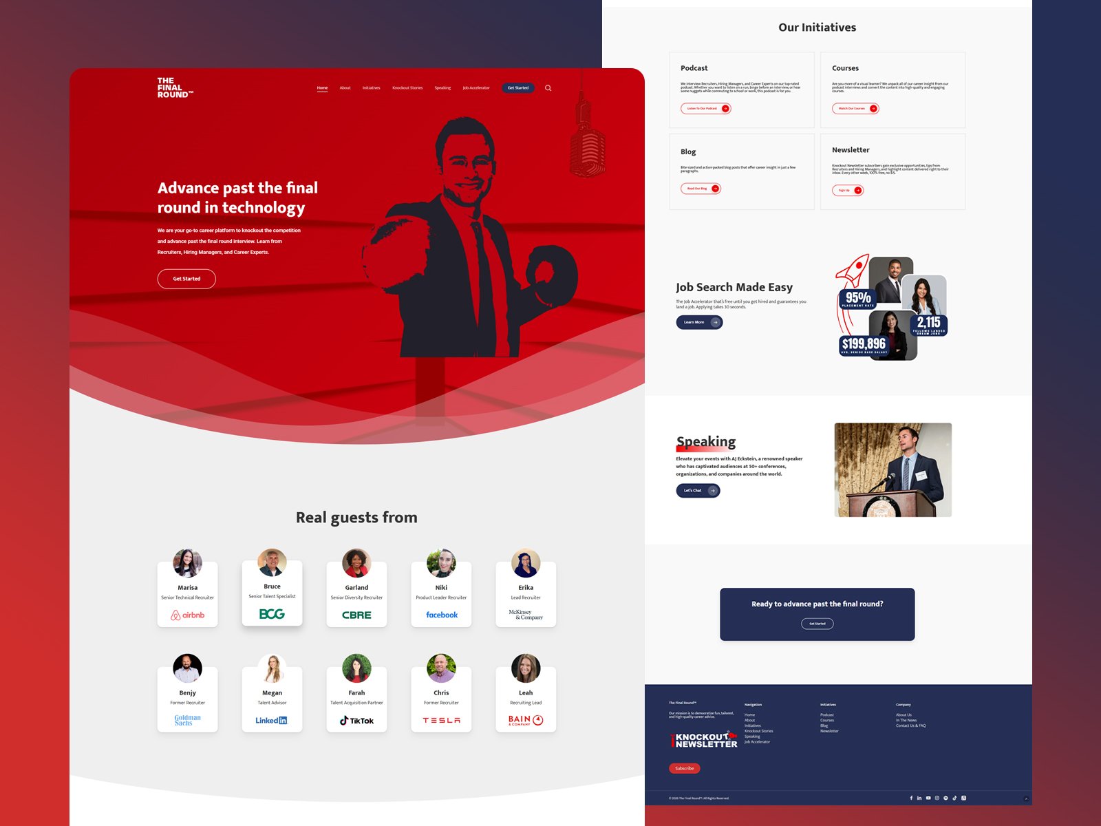 The Final Round website design by Softliro