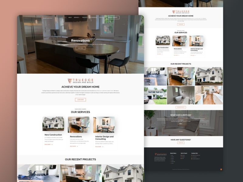 TruEdge Design and Build website design by Softliro