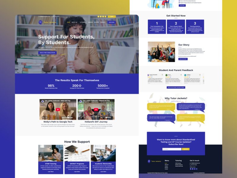 Tutor Jackets website design by Softliro