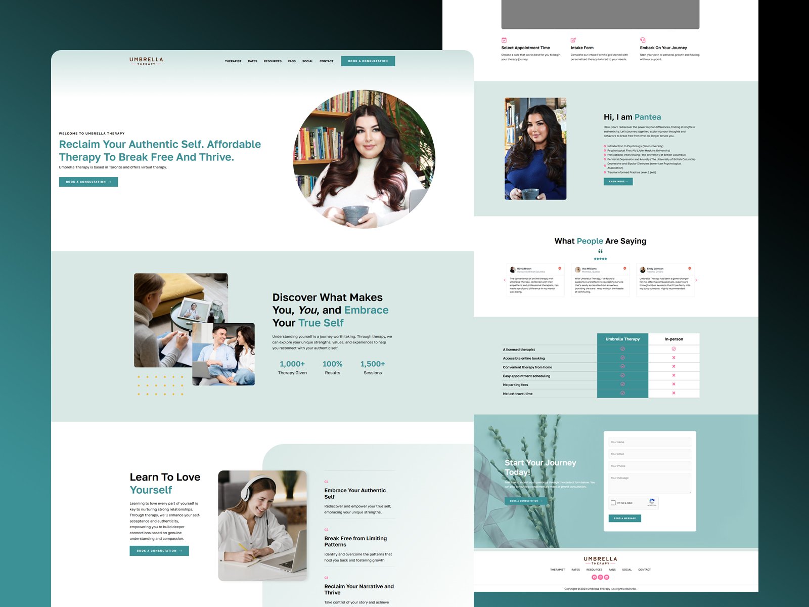Umbrella Therapy website design by Softliro