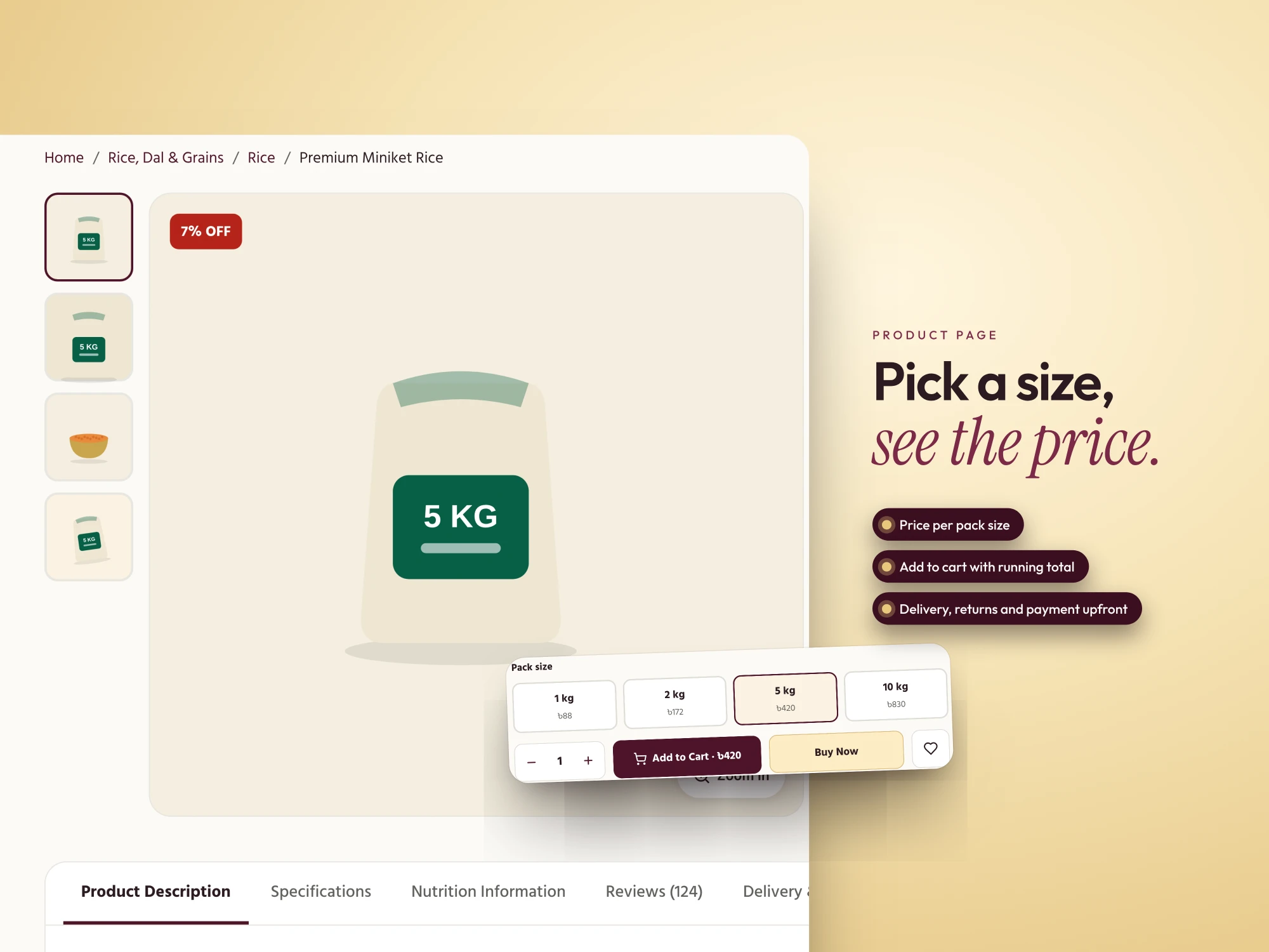 Grosiva product page with pack sizes and add to cart